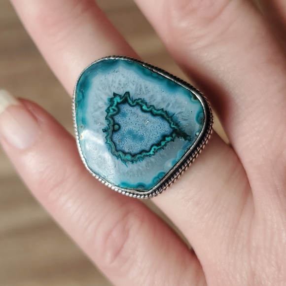 New Solar Quartz Agate 925 Silver Ring. - Picture 1 of 11